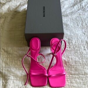 Balenciaga Void Calfskin Pink Sandals